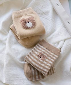 Lovely Bear Middle Tube Socks