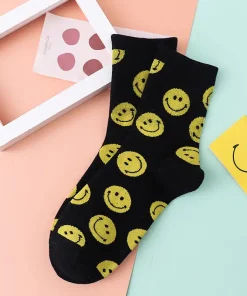 Cartoon Smiley Printed Socks