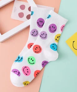 Cartoon Smiley Printed Socks