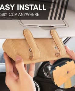 Car Clip-in Leather Glass Holder