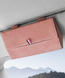 Car Clip-in Leather Glass Holder