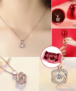 Eternal Rose Heart Necklace Set