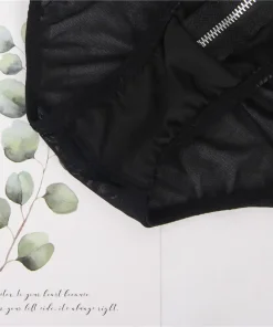 Merry See Leather Onden Zipper Sexy Panties