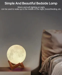 LED 3d Moon Lamp With Stand Starry