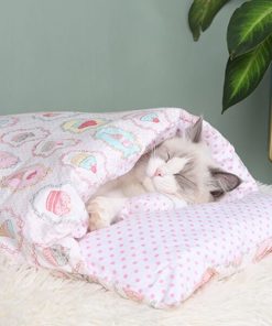 Cat Sleeping Bag With Removable Pillow