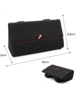 Car Clip-in Leather Glass Holder