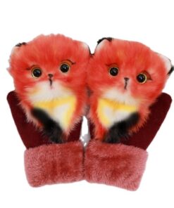Hand-knitted Cartoon Animal Mittens