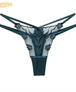 Transparent Hot Flower Embroidery Hollow Tulle G-String