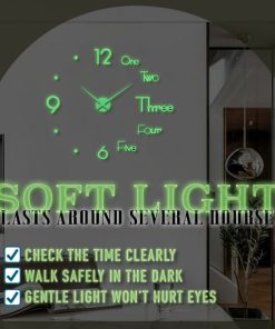3D Luminous Frameless Wall Clock Set