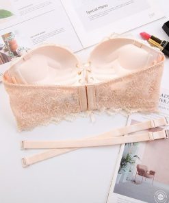 Lace Up Strapless Bra