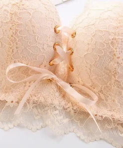 Lace Up Strapless Bra