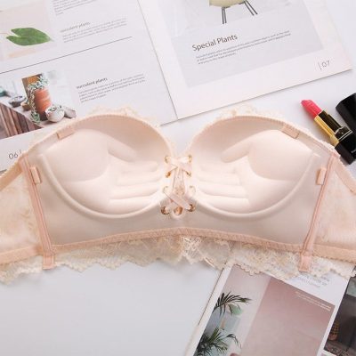 Lace Up Strapless Bra
