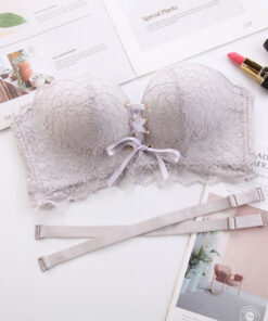 Lace Up Strapless Bra