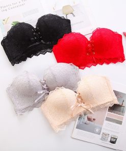 Lace Up Strapless Bra