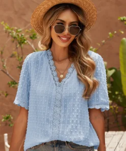 Sexy Lace V Neck Top