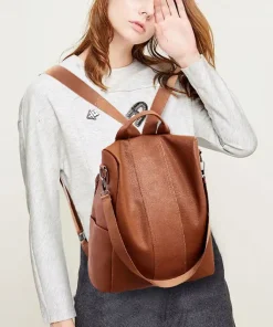 PU Leather Anti Theft Backpack