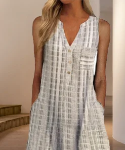 V-neck sleeveless dress