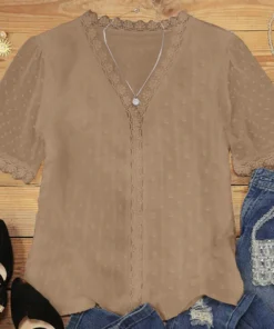 Sexy Lace V Neck Top