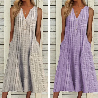 V-neck sleeveless dress