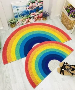 Water-Resistant PVC Rainbow Doormat