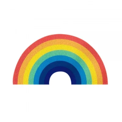 Water-Resistant PVC Rainbow Doormat