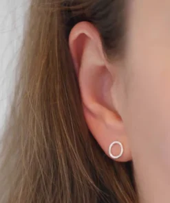 Open Circle Stud Earrings