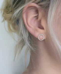 Open Circle Stud Earrings