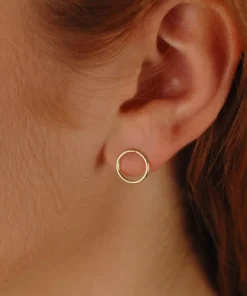 Open Circle Stud Earrings