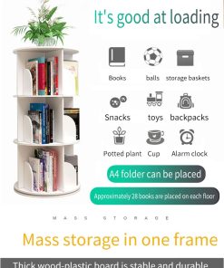4-TIER Creative Floor Rotating Bookshelf