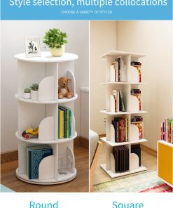4-TIER Creative Floor Rotating Bookshelf