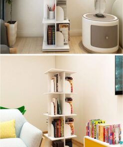 4-TIER Creative Floor Rotating Bookshelf