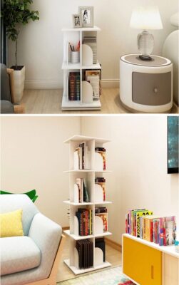 4-TIER Creative Floor Rotating Bookshelf
