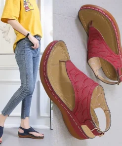 Embroidery Comfy Slipper Orthopedic Wedge Sandals