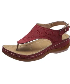 Embroidery Comfy Slipper Orthopedic Wedge Sandals