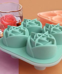 4-Compartment Large Rose Ice Cube Mold
