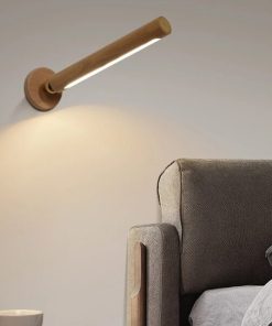 360° Rotatable Wooden LED Wall Lamp