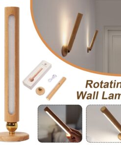360° Rotatable Wooden LED Wall Lamp