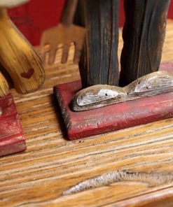 Wooden Retro Easter Bunny Outdoor Ornament