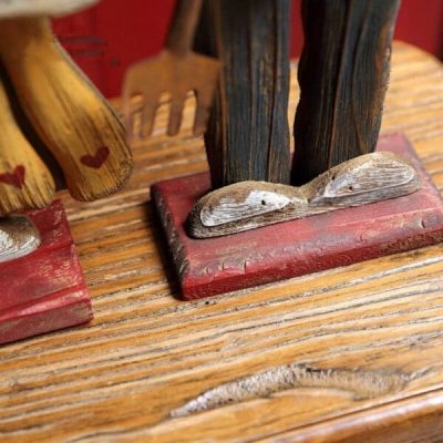 Wooden Retro Easter Bunny Outdoor Ornament