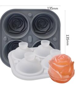 4-Compartment Large Rose Ice Cube Mold