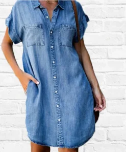 Casual Denim Short Sleeve Dress