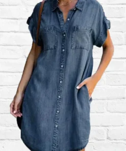 Casual Denim Short Sleeve Dress