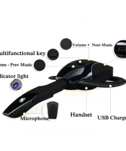 Earie LED Rechargeable Microphone Wireless Bluetooth 5.0 Headset