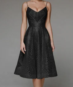 Fashion V Neck Sling A Line Dress