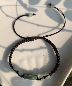 Natural Myanmar Maroon Jade Bracelet