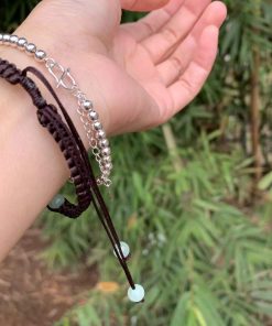 Natural Myanmar Maroon Jade Bracelet