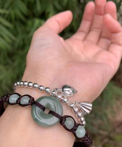 Natural Myanmar Maroon Jade Bracelet
