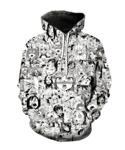 3D Japanese Anime Printed Ahegao Hoodie
