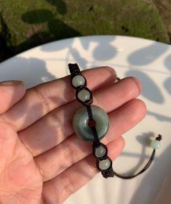 Natural Myanmar Maroon Jade Bracelet