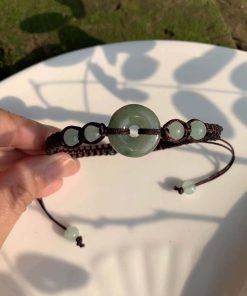 Natural Myanmar Maroon Jade Bracelet